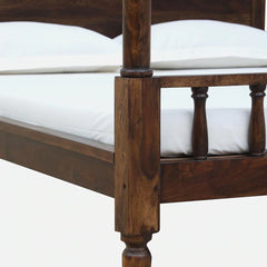 Traditional Sheesham Wood Poster Bed In Provincial Teak Finish