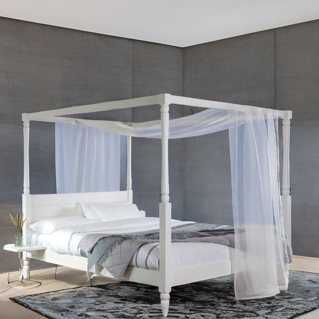 French Solid Acacia Wood Poster Bed