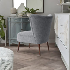 Classic Solid Sheesham Wood and Fabric Accent Chair