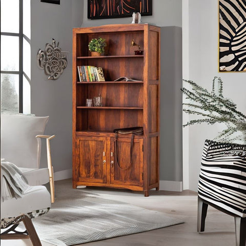Modern Jodhpur Ummed Vismit Classy Sheesham Wood Brown Large Bookcase