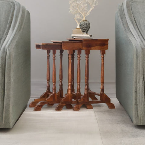 Modern Rajasthani Classy Hollis Solid Sheesham Wood Side Table