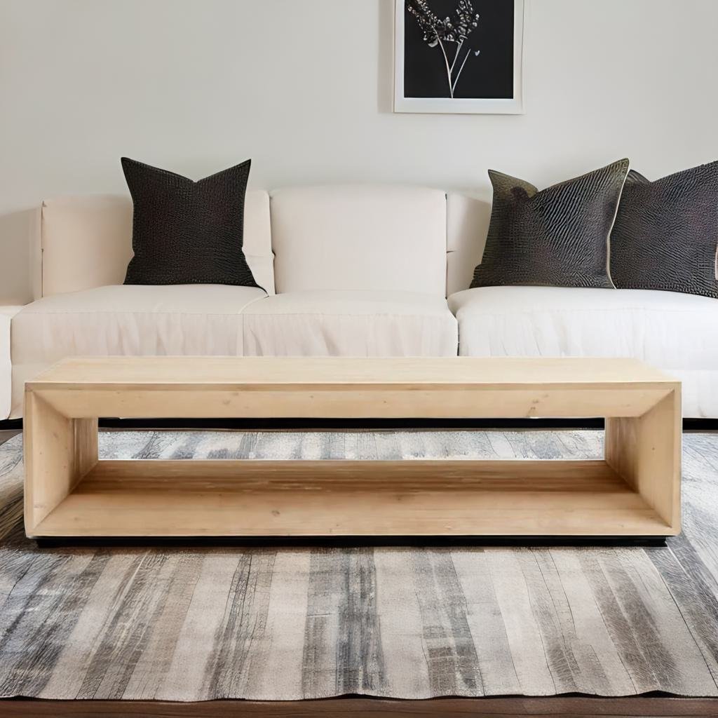 Contemporary Solid Wood Natural Finish Coffee Table