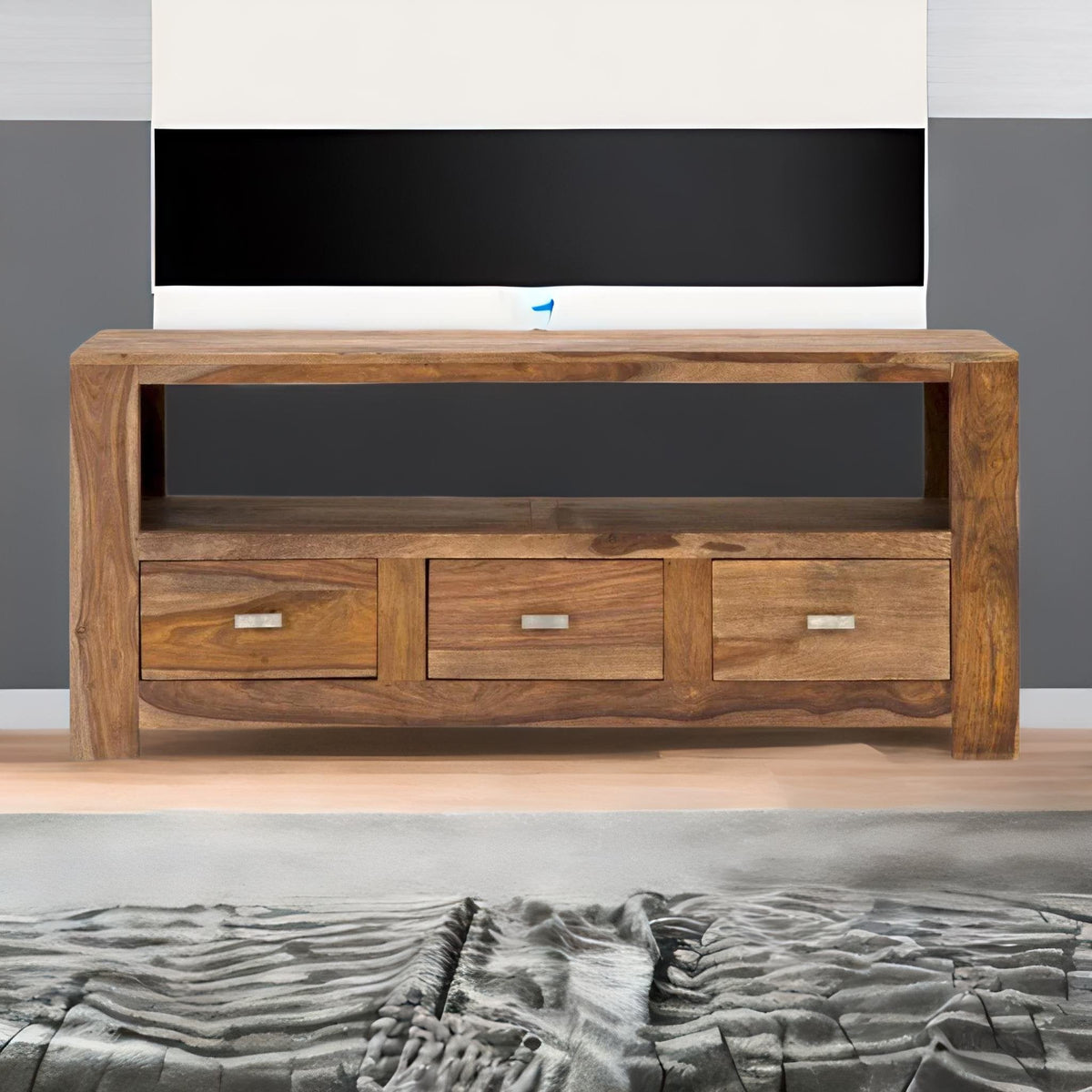 Wooden TV Unit Natural Finish | 35 Kg