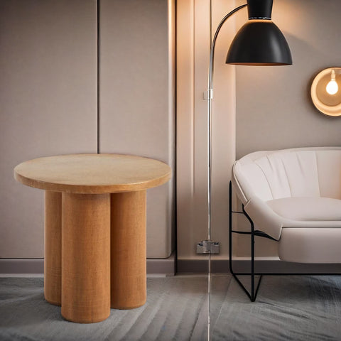 Classic Solid Wood End Table - Natural Finish
