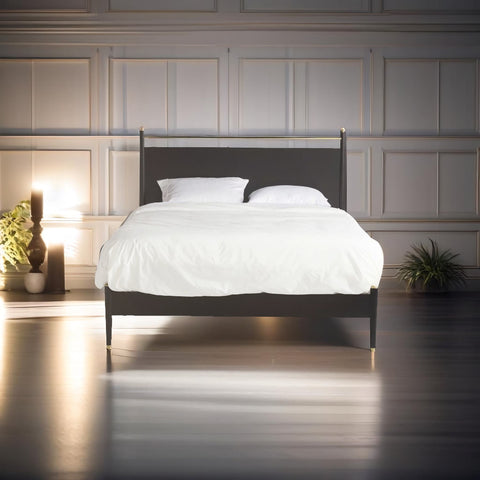 Antalya Modern Solid Wood Bed in Black Finish- All Sizes