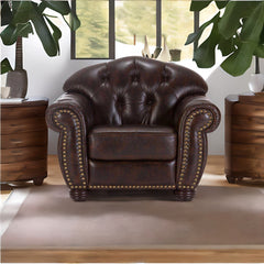 Chesterfield Leather One Seater Sofa
