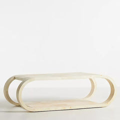 Serta Acacia Wood Curve Coffee Table