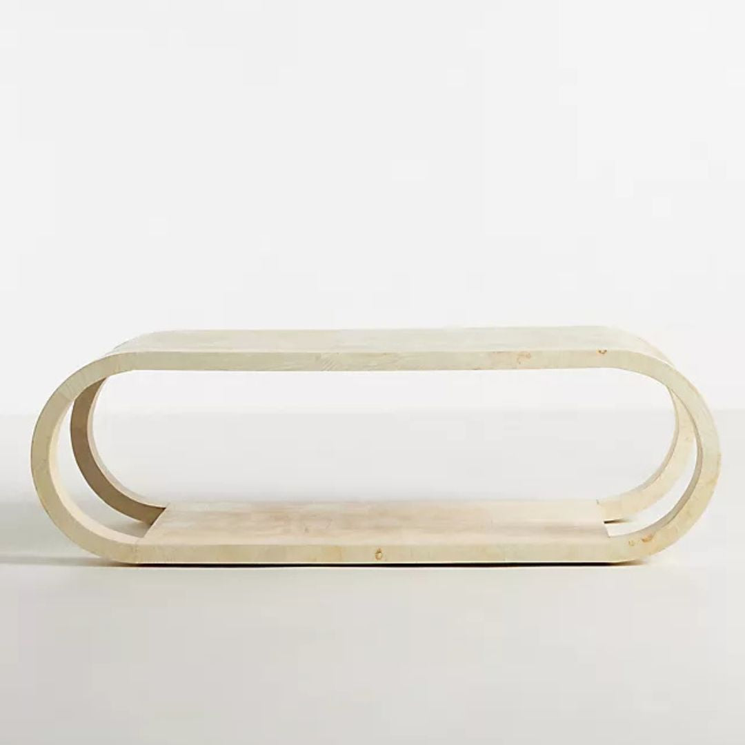 Serta Acacia Wood Curve Coffee Table