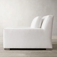Modern 3 Seater Fabric Sofa - White Finish