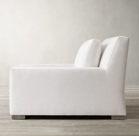 Modern 3 Seater Fabric Sofa - White Finish