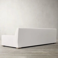 Modern 3 Seater Fabric Sofa - White Finish