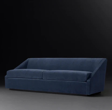 Modern 3 Seater Fabric Sofa - Blue Finish