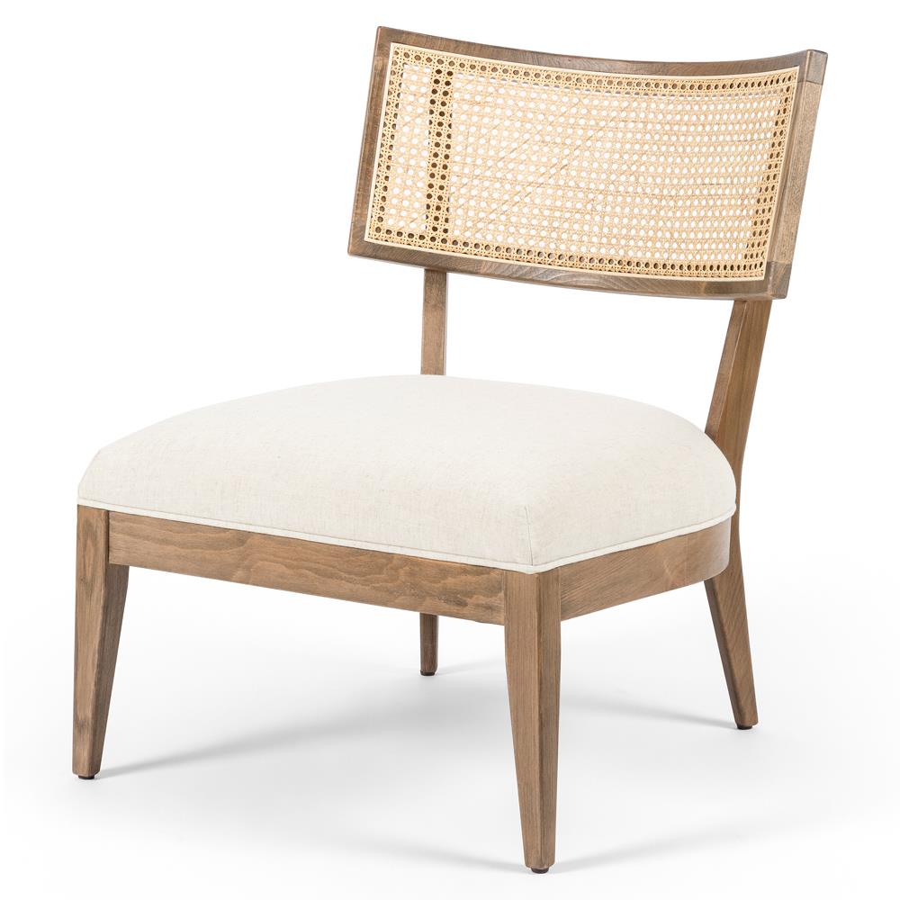 Modern Rattan Solid Wood Dining Chair - Natural Finish