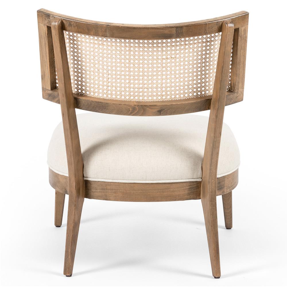 Modern Rattan Solid Wood Dining Chair - Natural Finish
