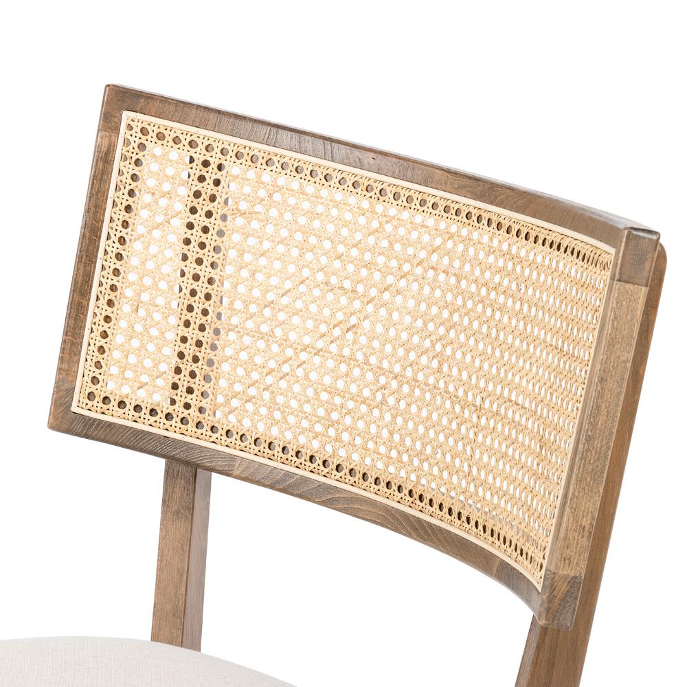 Modern Rattan Solid Wood Dining Chair - Natural Finish