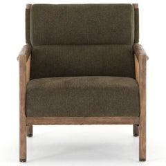Classic Rattan Solid Wood  Arm Chair - Green Finish