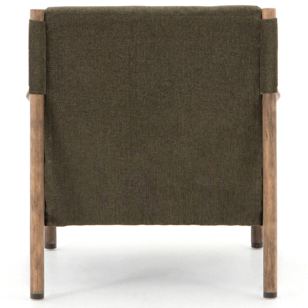 Classic Rattan Solid Wood  Arm Chair - Green Finish
