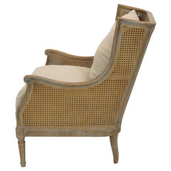 Classic Rattan Solid Wood Wing Chair - Natural Finish