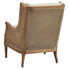 Classic Rattan Solid Wood Wing Chair - Natural Finish