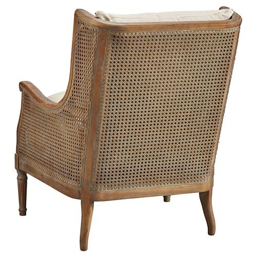 Classic Rattan Solid Wood Wing Chair - Natural Finish