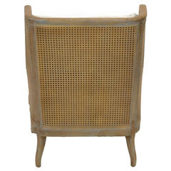 Classic Rattan Solid Wood Wing Chair - Natural Finish