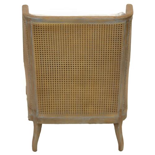 Classic Rattan Solid Wood Wing Chair - Natural Finish