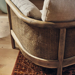 Sydney Rattan Armchair Linen Flax