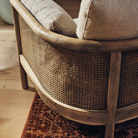 Sydney Rattan Armchair Linen Flax