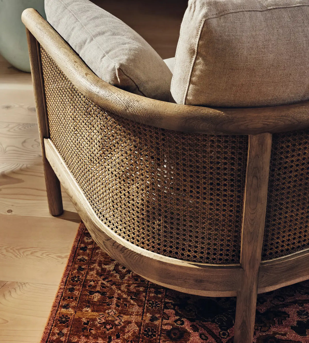 Sydney Rattan Armchair Linen Flax