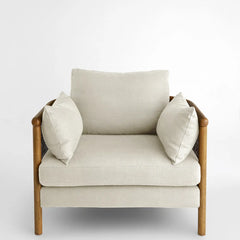 Sydney Rattan Armchair Linen Flax