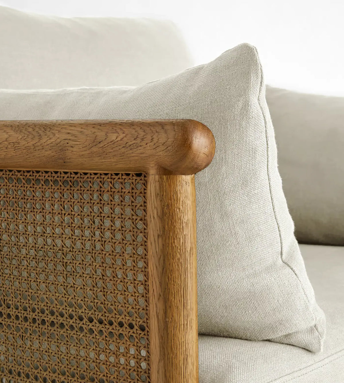 Sydney Rattan Armchair Linen Flax