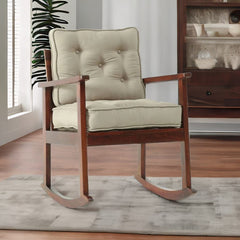 Modern Solid Wood Rocking Chair in Honey Oak Finish