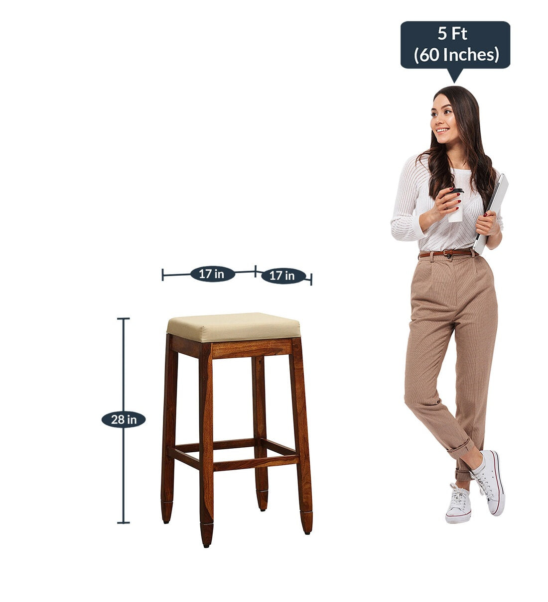 Classic Bar Stool Honey Oak Finish