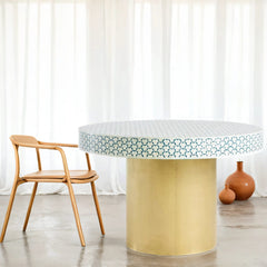 Amaya Luxury Bone Inlay Round Dining Table