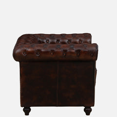Chesterfield Leather One Seater Sofa