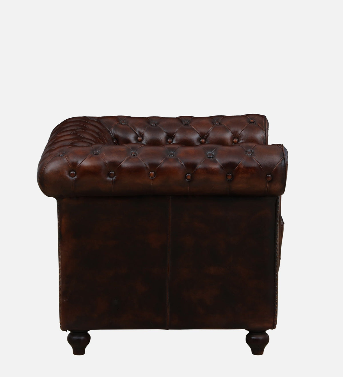 Chesterfield Leather One Seater Sofa