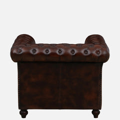 Chesterfield Leather One Seater Sofa