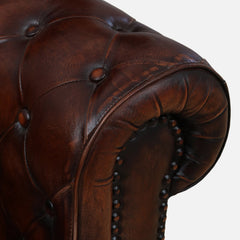 Chesterfield Leather One Seater Sofa