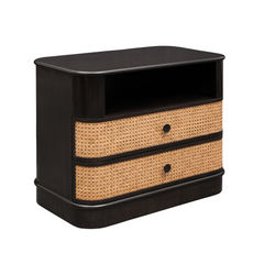 Haven Rattan Solid  Wood Bedside Table
