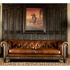 Hamburg Leather Chesterfield Sofa ( Dark Brown )