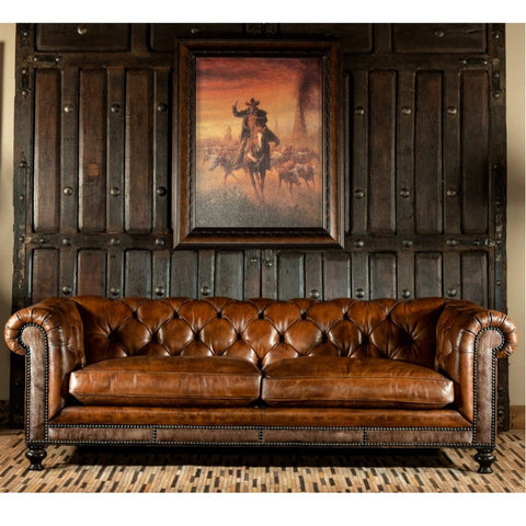 Hamburg Leather Chesterfield Sofa ( Dark Brown )