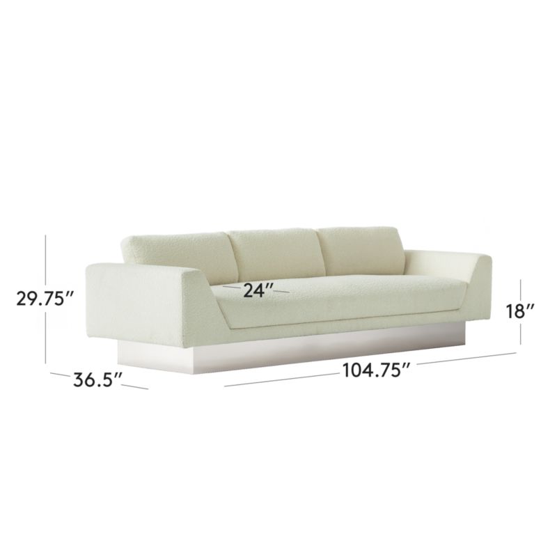 Milano Designer Cream Boucle Fabric -3 Seater Sofa