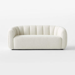 Milano Modern White Boucle Fabric Sofa - 2 Seater