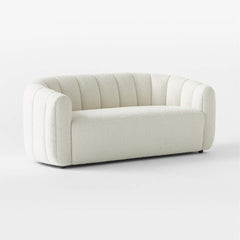 Milano Modern White Boucle Fabric Sofa - 2 Seater