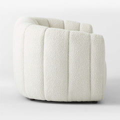 Milano Modern White Boucle Fabric Sofa - 2 Seater