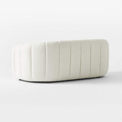 Milano Modern White Boucle Fabric Sofa - 2 Seater