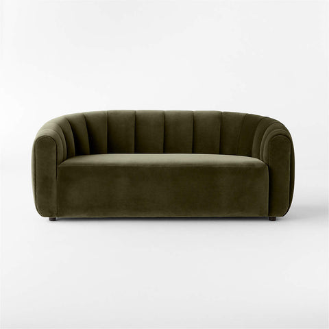 Modern Green Velvet 2 Seater Sofa