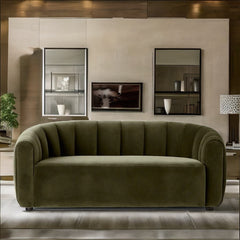 Modern Green Velvet 2 Seater Sofa