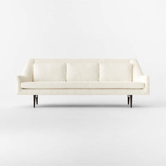 Milano Modern White Boucle Fabric Sofa - 3 Seater