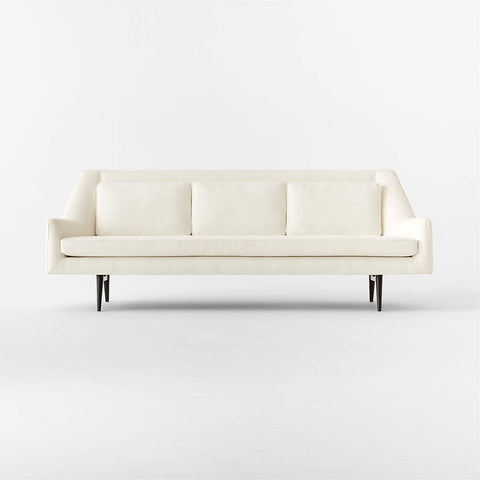 Milano Modern White Boucle Fabric Sofa - 3 Seater